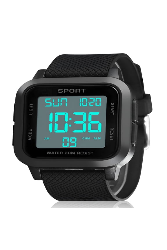 Men's Military Sports Watch, LED Screen Large Digital Face Waterproof Wristwatch, Sport Watch for Men