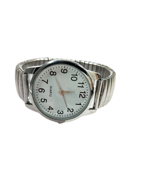 Men's Silver Wrist Watch, Minimalist Quartz Timepiece with Legible Dial, Lightweight Casual Watch for Office, Travel, and Daily Wear