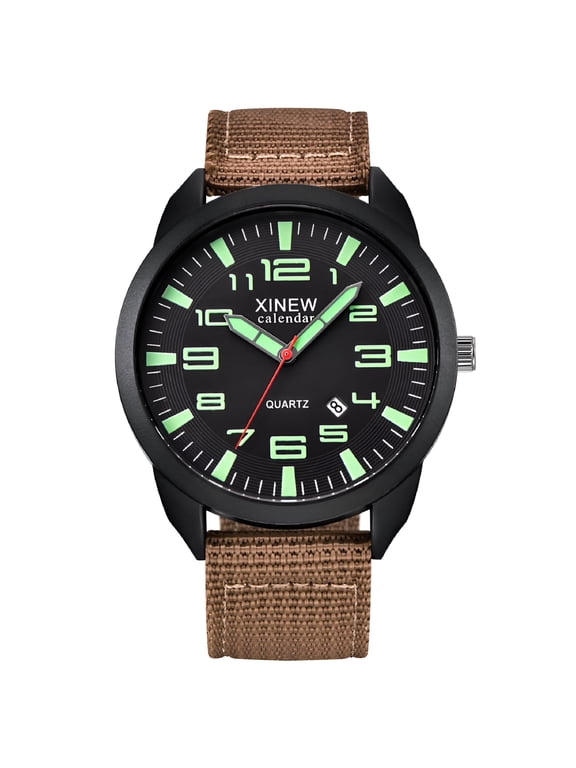 Men's Solar Quartz Wrist Watch, Stainless Steel Military Style Analog Timepiece with Date, Retro Sport Watch for Outdoor, Office, and Everyday Wear