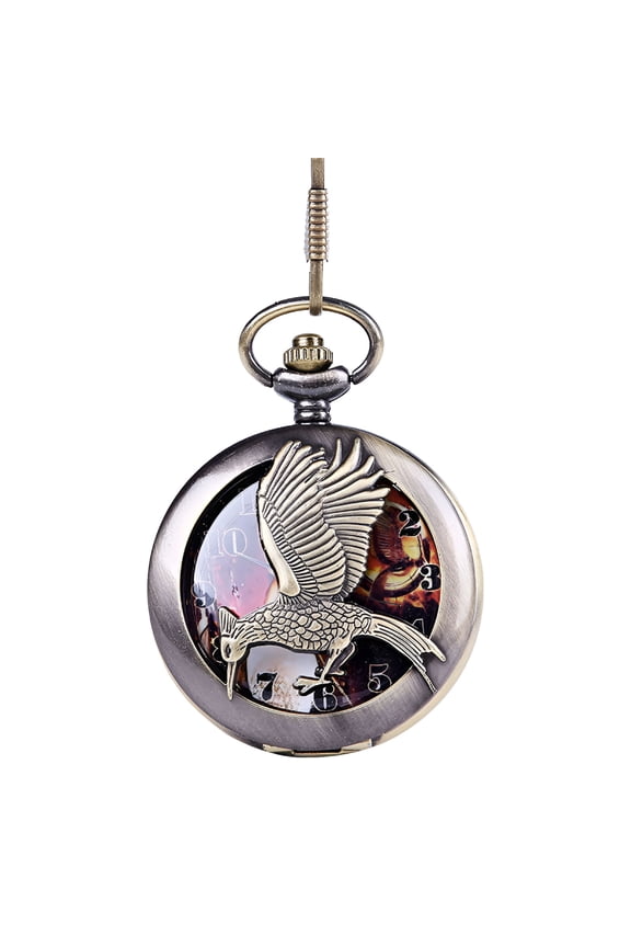 Men's Watch Personalized Pattern Steampunk Vintage Quartz Roman Numerals Pocket Watch for Men