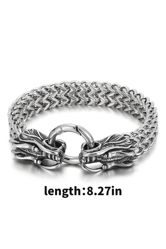 Mens Bracelet,Lucky Charm Mens Jewelry, Handmade Weaving Pulseras Para Hombres,Dragon Head