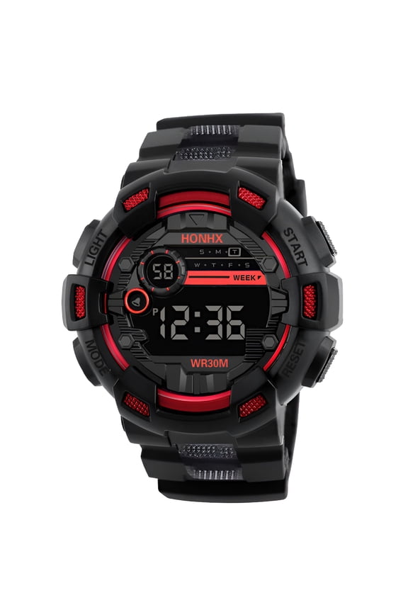 Mens Digital Military Watch - Rugged Tactical Wristwatch with LED Display, Backlight & Stopwatch - Waterproof Resin Band Outdoor Sports Watch for Hiking, Training & Adventure