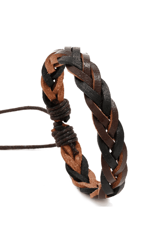 Mens Leather Bracelet Braided Bracelet Emo Accessories Adjustable Initial Bracelet Black Brown