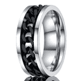 thumbnail image 1 of DESIGNICE Mens Rings,Trendy Black-Plated Chain Design Titanium Stainless Steel Rings,Feature Tungsten Rings for Women,Cutting-Edge Stainless Steel Rings for Men,9, 1 of 2