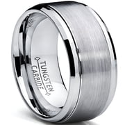 DESIGNICE Mens Tungsten Ring Wedding Band Raised Brushed Finish Mens Tungsten Wedding Bands 9Mm