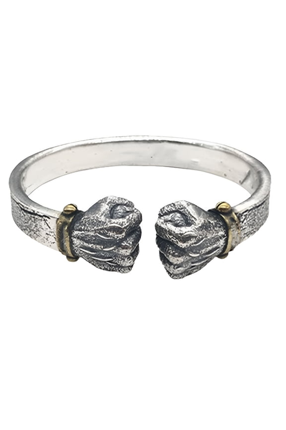 Mens Vintage 925 Silver Heavy Fist Torque Bangle Open Cuff Bracelet Jewelry Gift-Silver-Adjustable Silver Bangles