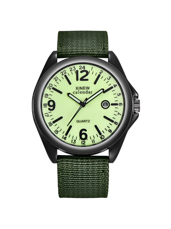 Mens Watches Military Analog Quartz Waterproof Wrist Watch for Men Date Display Nylon Tactical Field Sports Wristwatch