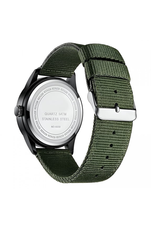 Mens Watches Unisex Military Sport Nylon Strap Stylish Luminous Fashion Analog Quartz Watch for Men Waterproof Army Tactical Casual Wristwatch