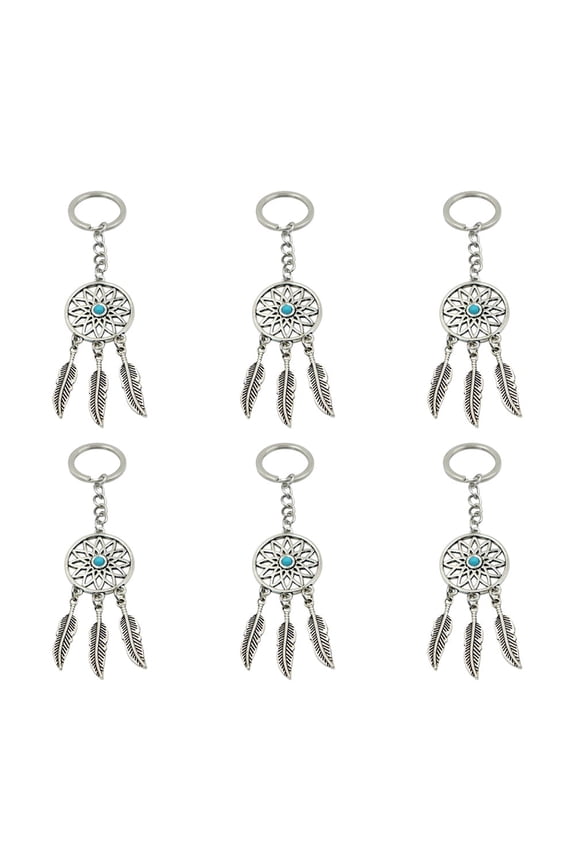 Metal Keychains Creative Dreamcatcher Design Key Rings for Hanging Keys 6Pcs
