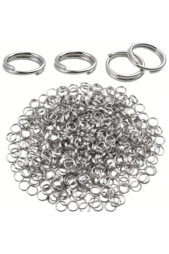 Metal Split Rings,500 Pieces 6 Mm Double Loop Jump Rings Round Small Key Chain Rings Connector for Diy Jewelry Making Findings-Silver