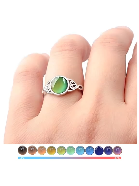 Mikeback Temperature Sensitive Color Change Ring Rings Temperature Colour Changing Rings for Women Fashion Jewelry Popular Accessories Holiday Gift for Wife Mood Ring Mood Rings for Women