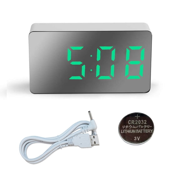 DESIGNICE Mini Electronic Digital Alarm Clock Large Screen Car Mirror Travel Led Car Alarm Clock