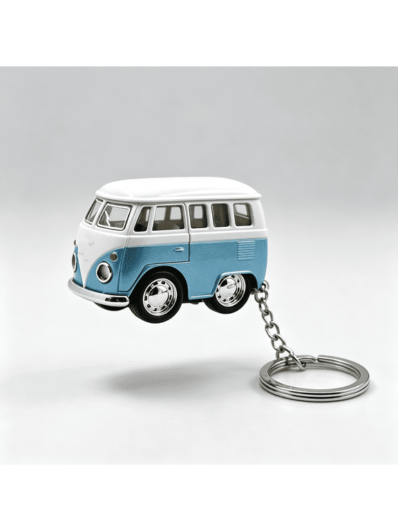 Mini Microbus 2 Inch Die Cast Metal Pull Back Action Toy Van (4Set Keychains) Bus Toy