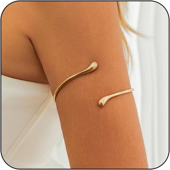 DESIGNICE Minimalist Arm Cuff for Women Gold Arm Cuff Upper Arm Cuff Bracelet Dainty Layered Arm Bangle Armband Armlet Silver Arm Cuff Trend Arm Cuff Jewelry for Women