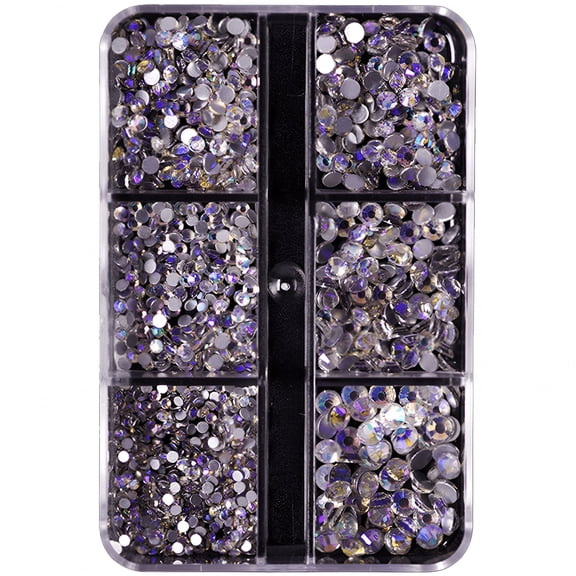 DESIGNICE Mixed Size Flatback Rhinestones, Non Hotfix Round Crystal Gems Glass Stone Beads for Face Nail Art Clothes Shoes Bags Bling Embellishments