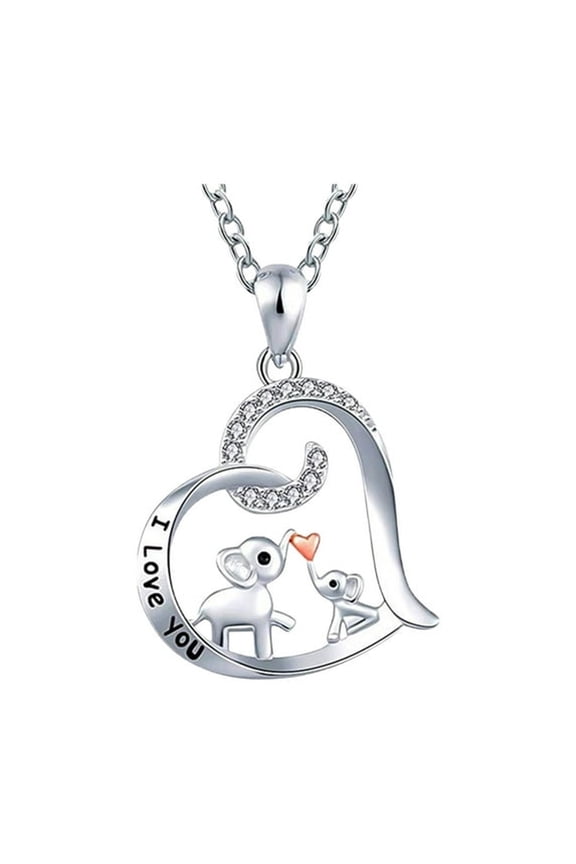 Mother'S Day Birthday Gifts for Mom Mother from Daughter Son I Love You Forever Necklaces for Mama Mommy Elephant Lover Gifts for Wife Aunt Daughter Heart Necklaces