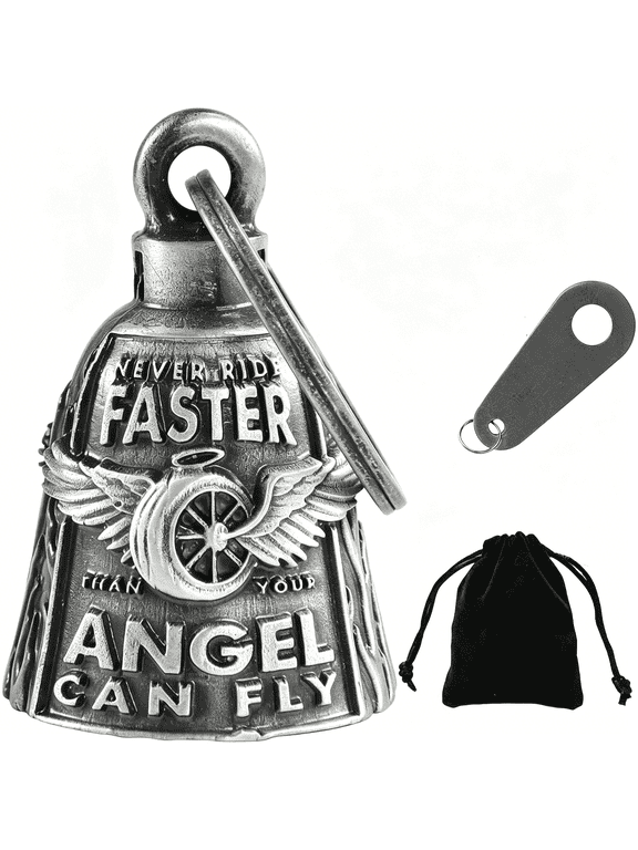 Motorcycle Keychain Guardian Angel Gremlin Bell for Men Bikers and Riders Luck