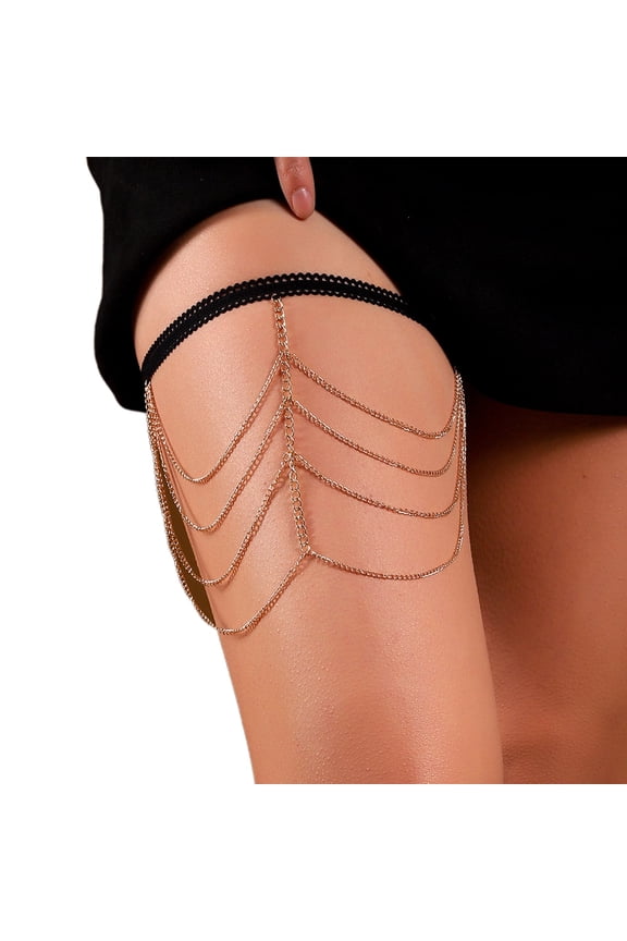 Multi Layer Thigh Chain Leg Body Chain Harness Gothic Leg Garter Belt Fashion Beach Rave Party Body Supplies Thigh Chain