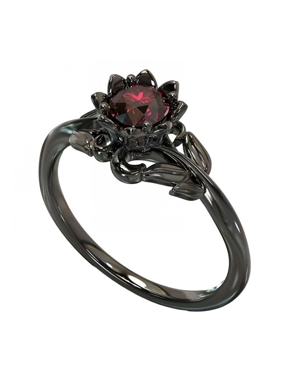 Multipurpose Skull Gothic Rings Retro Black Gold Heart Love Crystals Zirconia Accessory for Christmas Valentines Day