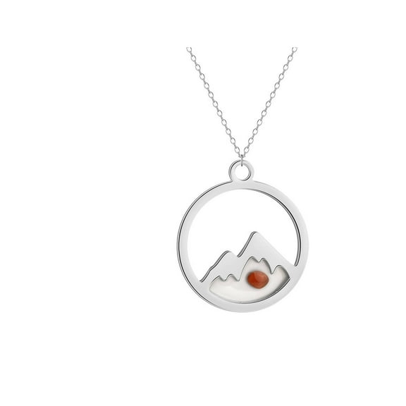 DESIGNICE Mustard Seed Necklace,Creative Nature-Inspired Mountain Pendant Necklace,Stylish Adjustable Necklace for Women,Thoughtful Gift Jewelry for Women
