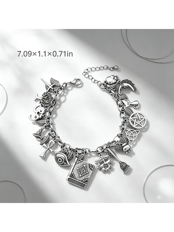 Mythology Fairytale Lucky Charms Cuff Bangle Bracelet Cross,Leaf Moon Face Celtic Cat, Mythology Fairytale Lucky Charms Cuff Bangle, silver bracelets for women