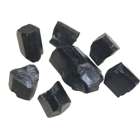 DESIGNICE Natural Black Tourmaline Crystal Rough Stone, 100g Raw Mineral Specimen Bag