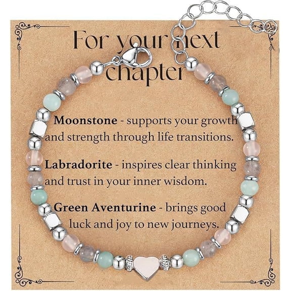 DESIGNICE Natural Healing Crystal Bracelet for Women:Empath Protection Triple Protection Anxiety Relief New Beginnings Good Luck Bracelet Spiritual Gifts for Women Friends Mom Daughter Coworkers