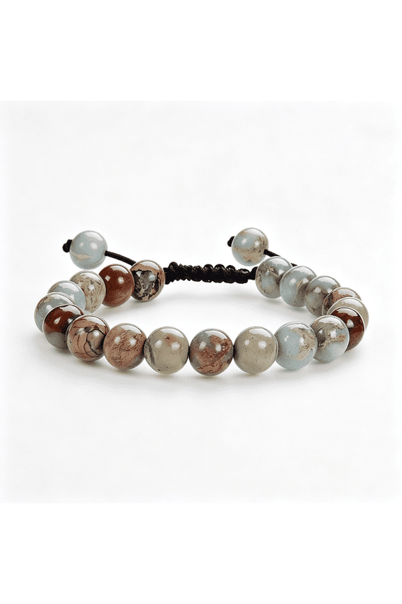 Natural Healing Power Gemstone Crystal Beads Unisex Adjustable Macrame Bracelets,Natural Stone Bracelet Healing Stone for Women