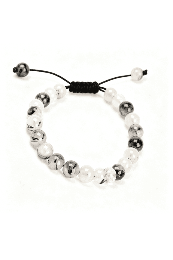 Natural Healing Power Gemstone Crystal Beads Unisex Adjustable Macrame Bracelets