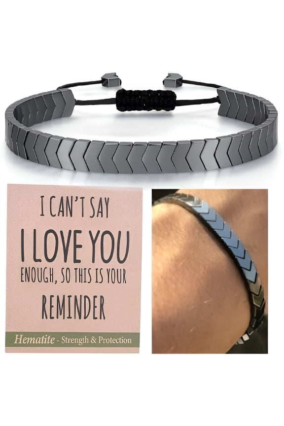 Natural Hematite Arrow Bracelet-Handmade Strength/Protection-Unisex Style/Adjustable