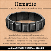 DESIGNICE Natural Hematite Bracelet for Men - Mens Bracelets Handmade Stretch Black Bead Masculine Energy Male Healing Bracelets,Men S Inspirational Jewelry Gifts,Hematite Stone Bracelet for Him