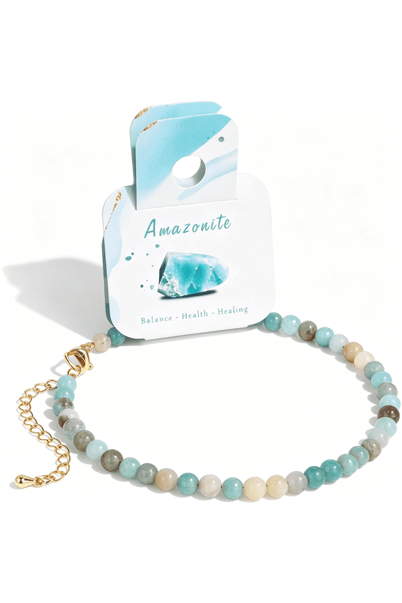 Natural Stone Beaded Anklets for Women, Handmade Boho Clear Quartz 4mm Crystal Beads Anklet, Gold Chain Adjustable Ankles Bracelet, Beach Summer Jewelry Gemstone Foot Bracelet Gift