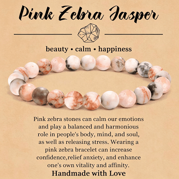 DESIGNICE Natural Stone Bracelet for Women Men-8Mm Semi-Precious Gemstone Beaded Bracelet Healing Crystal Stretch Bracelet Yoga Bracelets Jewelry