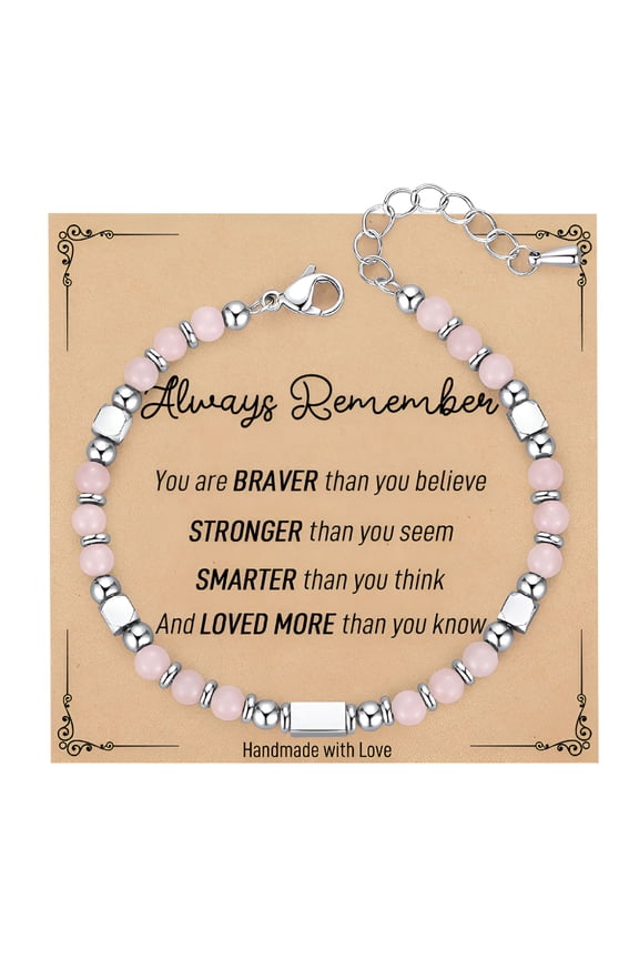 Natural Stone Bracelets, Trendy Birthday Teen Girl Gift Ideas with Quote Card