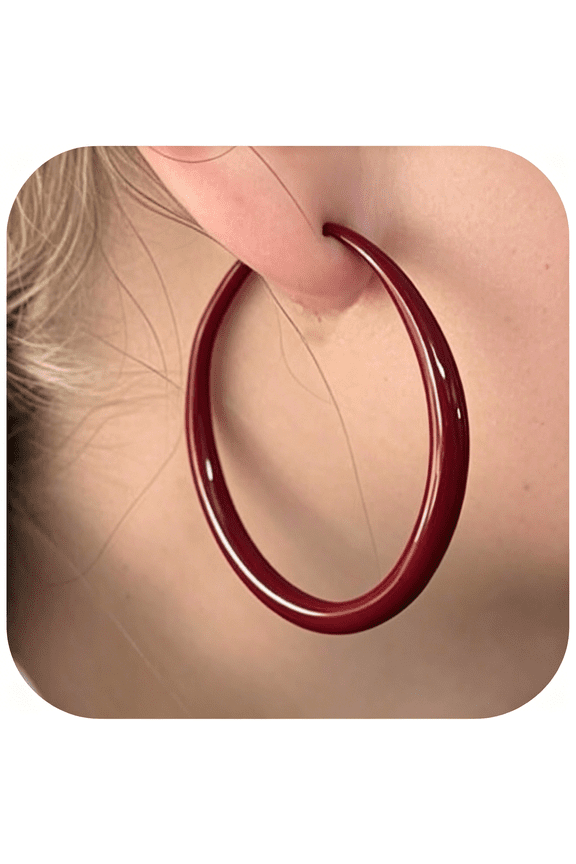 Neon Hoop Earrings for Women Exaggerated 80S 90S Colorful Chunky Statement Hoops Earring Lightweight Hypoallergenic Big Hoops for Glow Party Outfits Y2K Jewelry Accessories