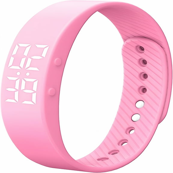 DESIGNICE Non-Bluetooth Fitness Tracker Watch Pedometer Digital Step Counter Calorie Counter Distance Activity Tracker Alarm LED Fitness Watch IP65 Water Resistance