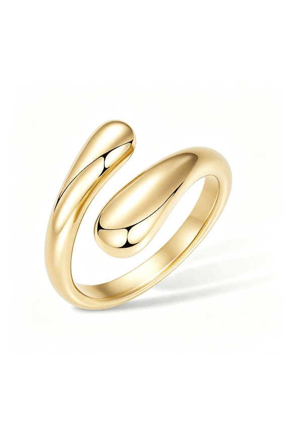 Non Tarnish Gold Chunky Rings for Women, 14K Gold Plated Statement Dome Rings Stacking Silver, Adjustable Mens Eternity Wedding Band Mixed Metal Jewelry Size 3-13