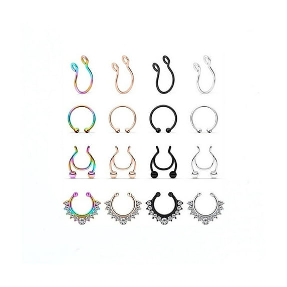 DESIGNICE Nose Piercings,Versatile Design Hoop Nose Rings for Women,Long-Lasting Shine Nose Rings Hoops,Style 6