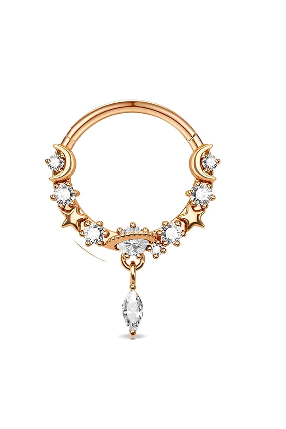DESIGNICE 2026 New Nose Rings,Stylish Pendant Nose Ring Nose Rings for Women,Smooth Piercing Comfort Nose Studs,Gold