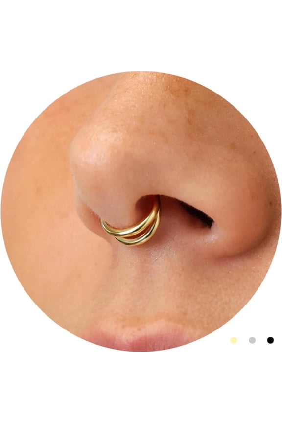 Nose Rings for Women 16G Septum Rings Star Clicker Hoops Daith Spikes Chain 14K Gold Plated Men Silver Piercing Jewelry