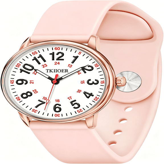 DESIGNICE Nurse Watch for Nurse Medical Professionals Students Women Men,50M Waterproof 12/24 Hour Military Time Luminous Easy Read Dial,Second Hand Watch for Nursing