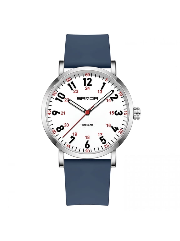 Nurse Watch for Nurses Doctors,Waterproof Analog Watches with Luminous Dial and Japanese Quartz Movement,Easy to Read Military Time Watch with Second Hand,12/24 Hours,Silicone Band