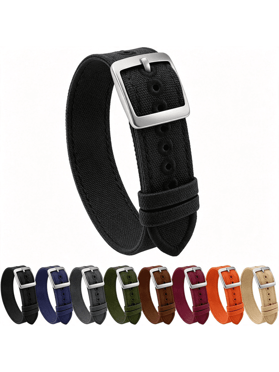 Nylon Watch Band 20Mm 22Mm, Single Pass Watch Strap for Men Women, Military Quick Release Breathable Soft Canvas Fabric Adjustable Premium Sport Wristband