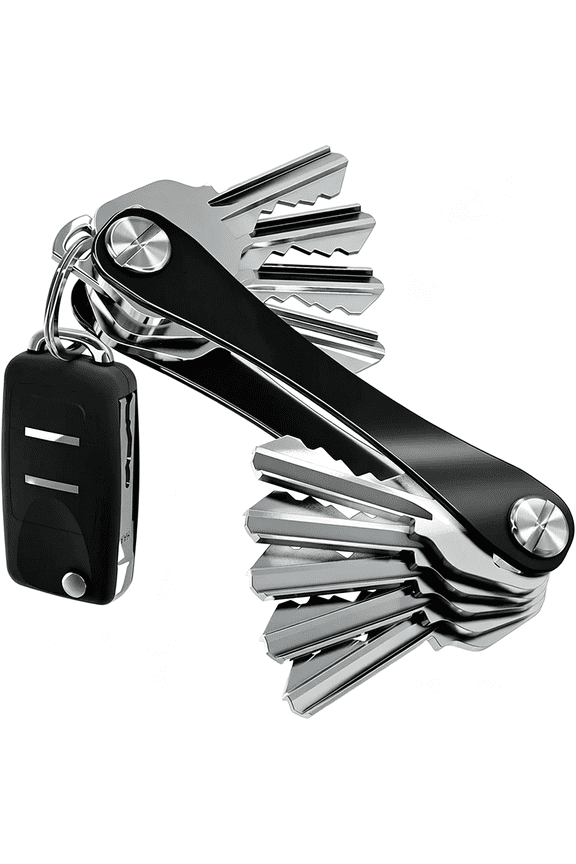 Original Key Holder - Compact Key Organizer for Key Chain, Minimalist Clutter-Free Edc Keychains Key Ring Key Ring Holder Black, 8 Keys