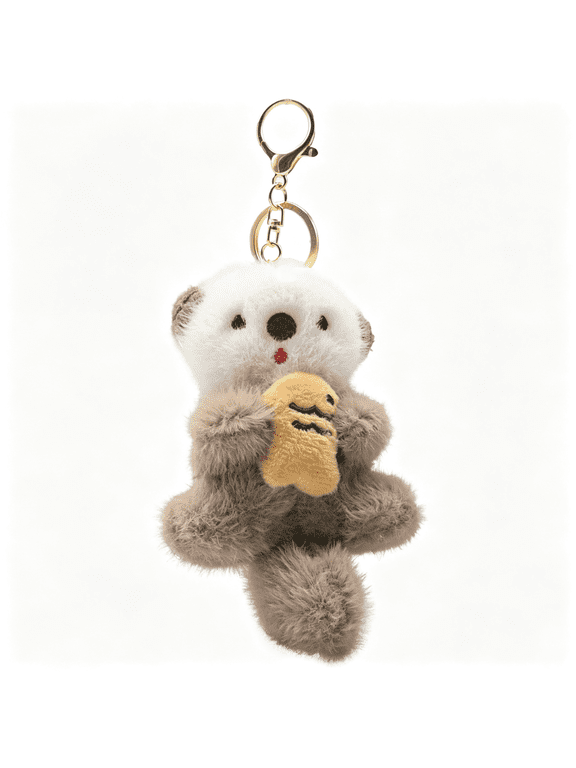 Otter Keychain Charm & Bag Charm - Cute Keychain Ring for Bags Backpacks Otter Stuff - for Animal Lovers Otter Stuff - for Animal Lovers Plush Keychain