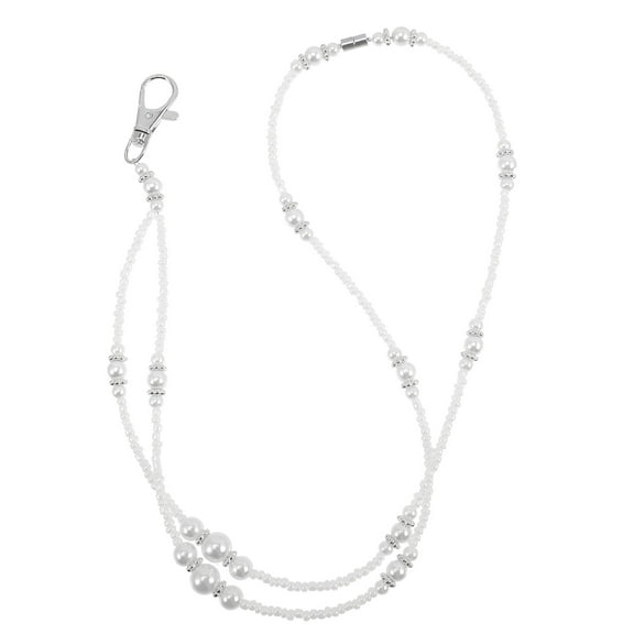 DESIGNICE Pearl Badge Lanyard for ID Badges,Women's Cruise Ship Cards,Keys,Necklace