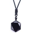 thumbnail image 1 of DESIGNICE Pendant Necklace,Powerful Obsidian Pendant Necklace for Spiritual Protection,Elegant Hexagram Symbol Necklace for Balance,Meaningful Women's Necklaces for Inner Peace ,Black, 1 of 5