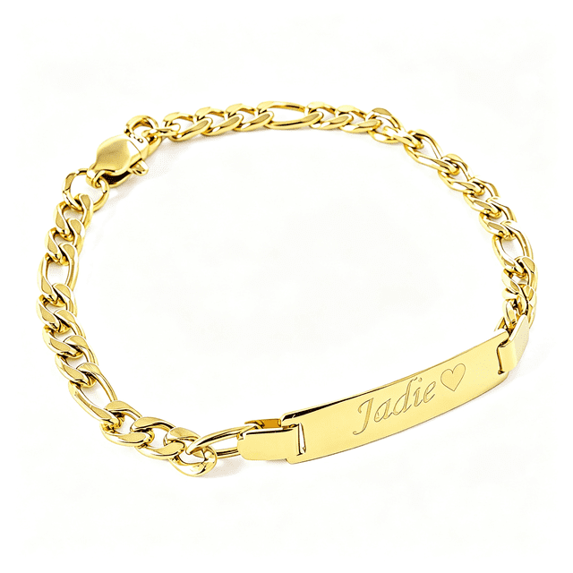 DESIGNICE Personalized 18K Gold Plated Baby Name Bracelet Custom ...