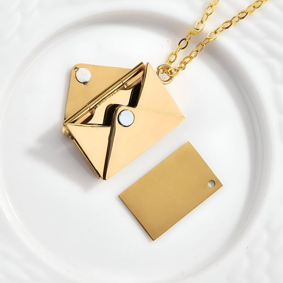 DESIGNICE Personalized Envelope Locket Necklace for Women,Custom Love Letter Message Necklaces Photo Jewelry Gift for Fiancee,Mom,Wife