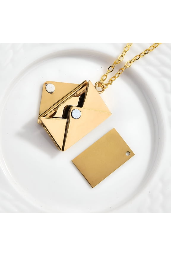 Personalized Envelope Locket Necklace for Women,Custom Love Letter Message Necklaces Photo Jewelry Gift for Fiancee,Mom,Wife
